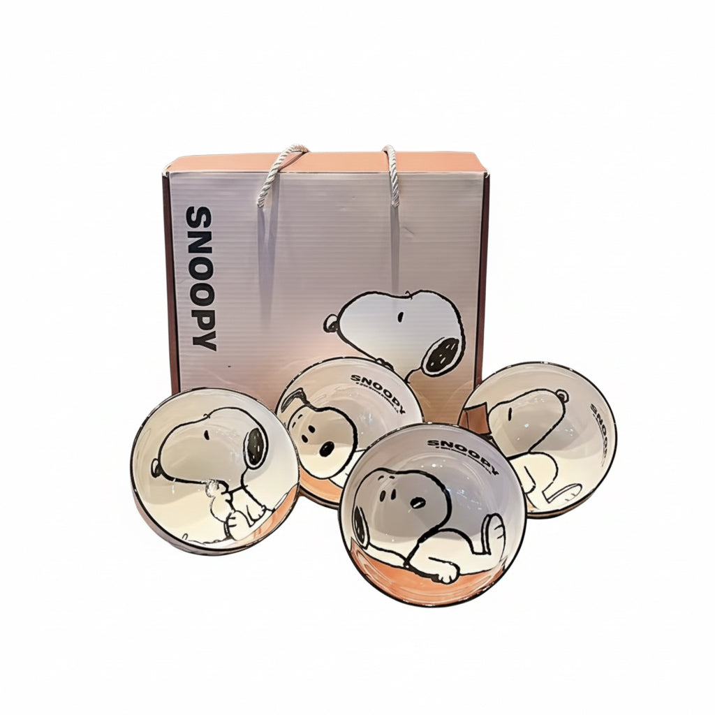 4 Tazones Cerámica con Caja de Regalo