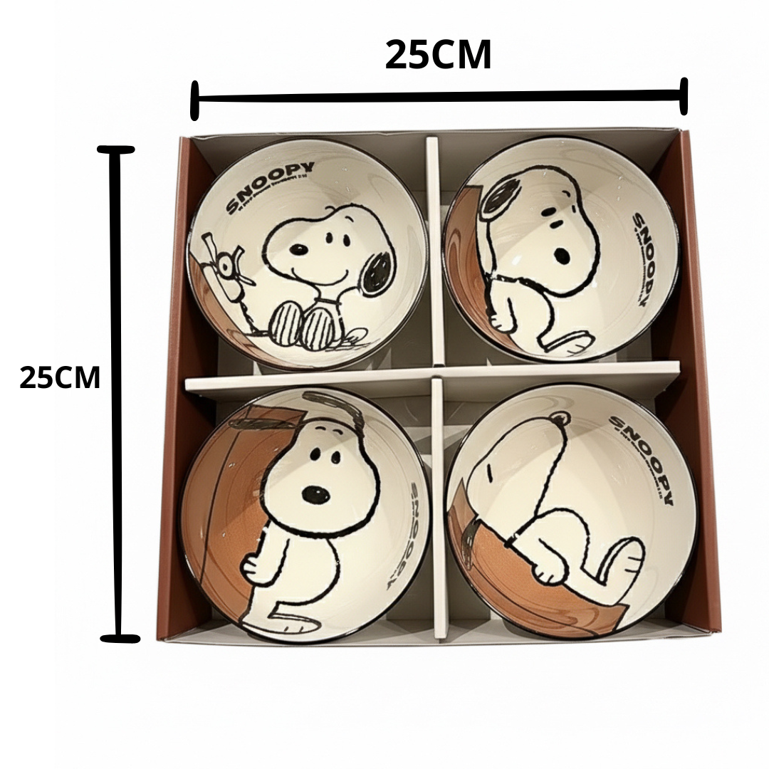 4 Tazones Cerámica con Caja de Regalo